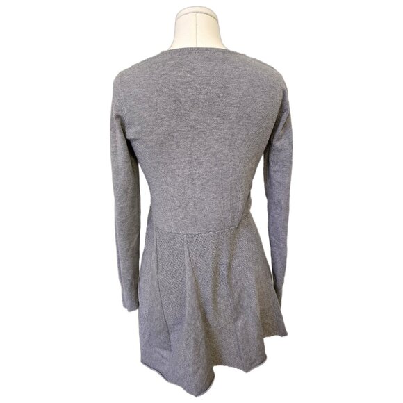 Vintage Y2K Grey Button Peplum Sweater Tight Knit Bella Swan Cute School Sz S - Picture 6 of 7